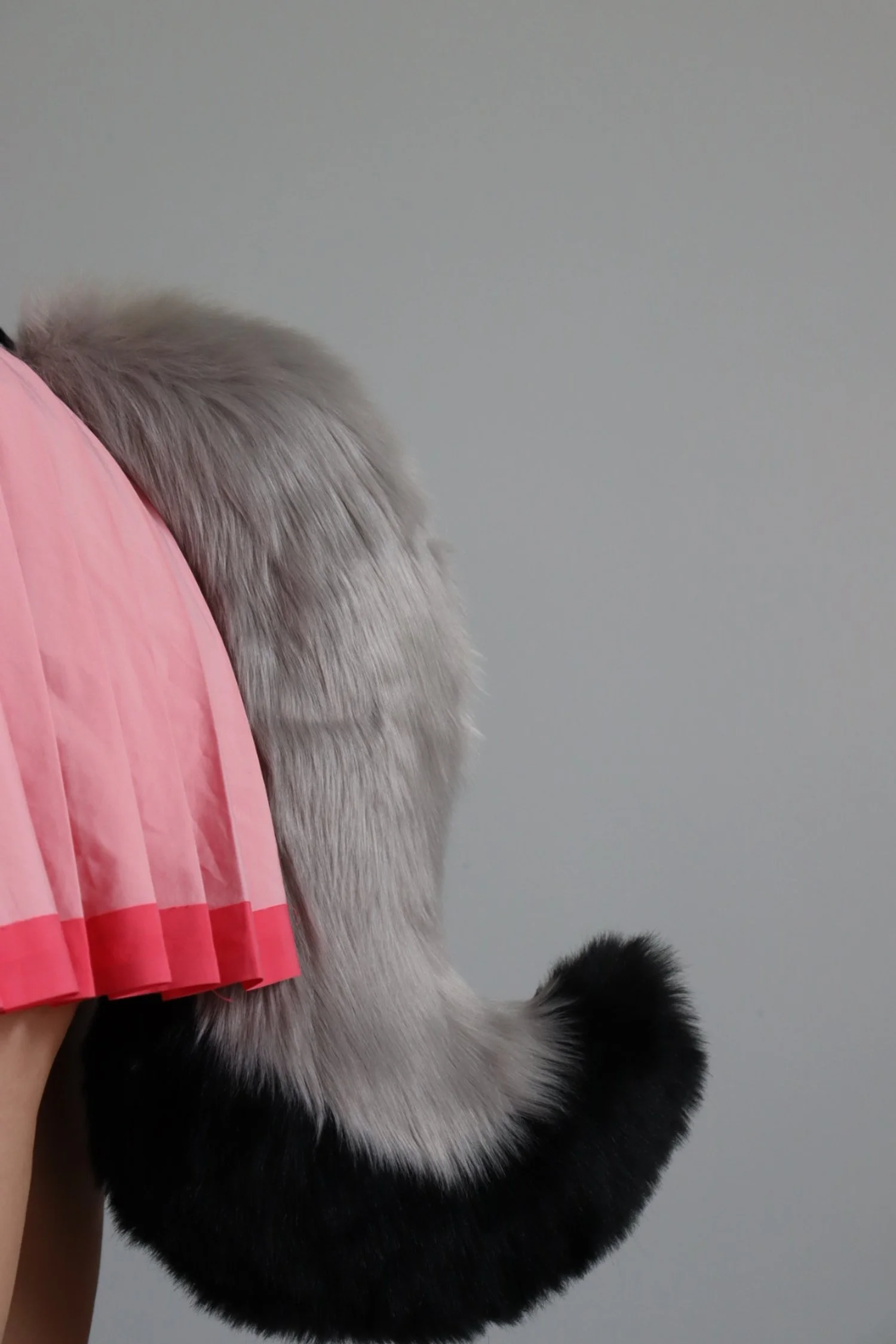 Gray and Black Medium Canine Tail