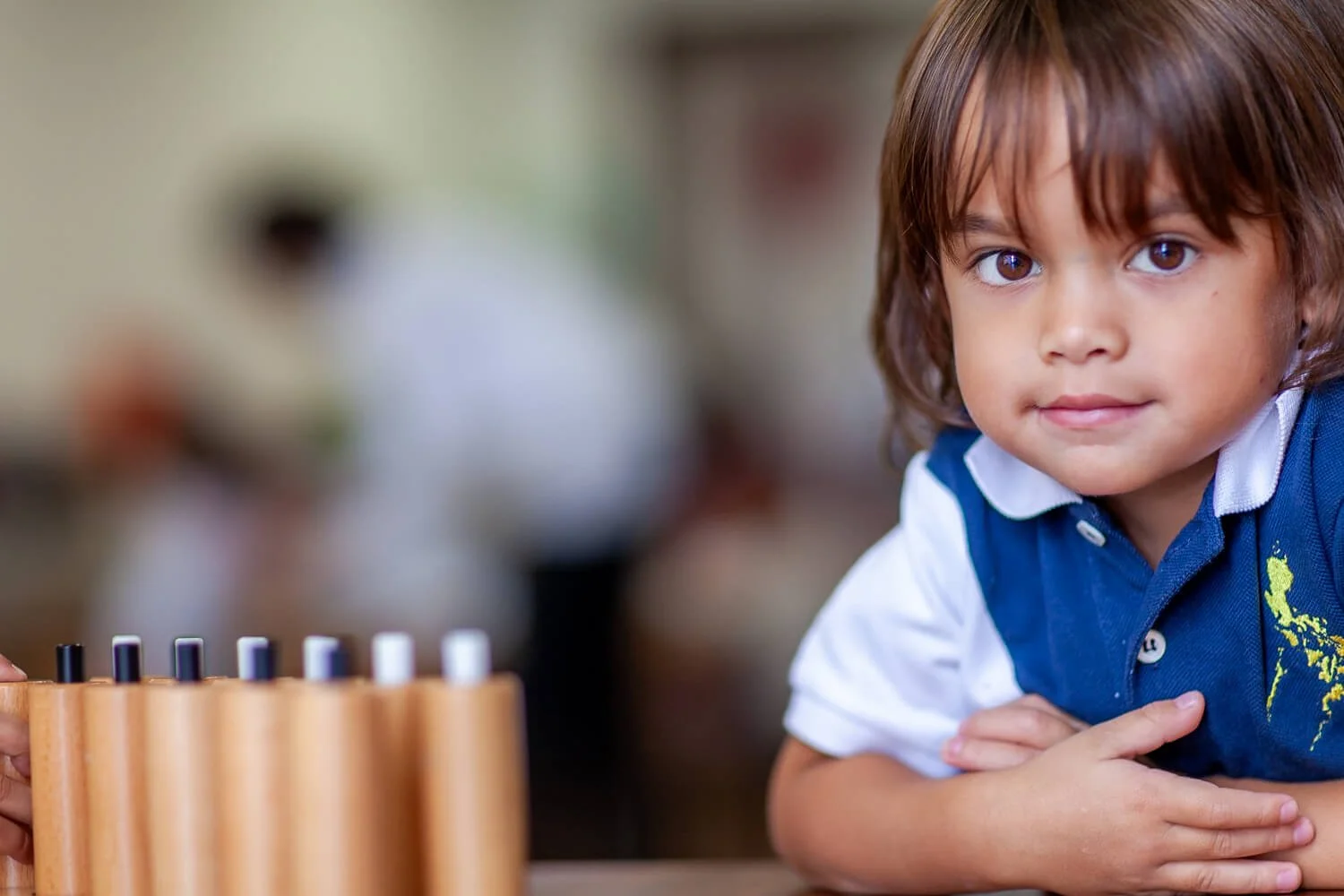 A student engaged in self-directed work at a Montessori school in Pok Fu Lam, Hong Kong.