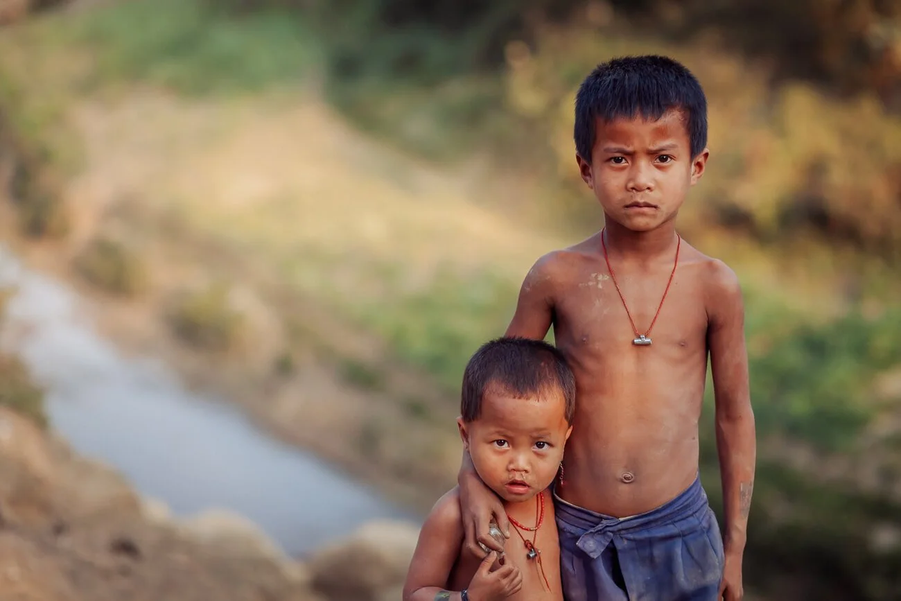 Young Chakma boys with no food security. 