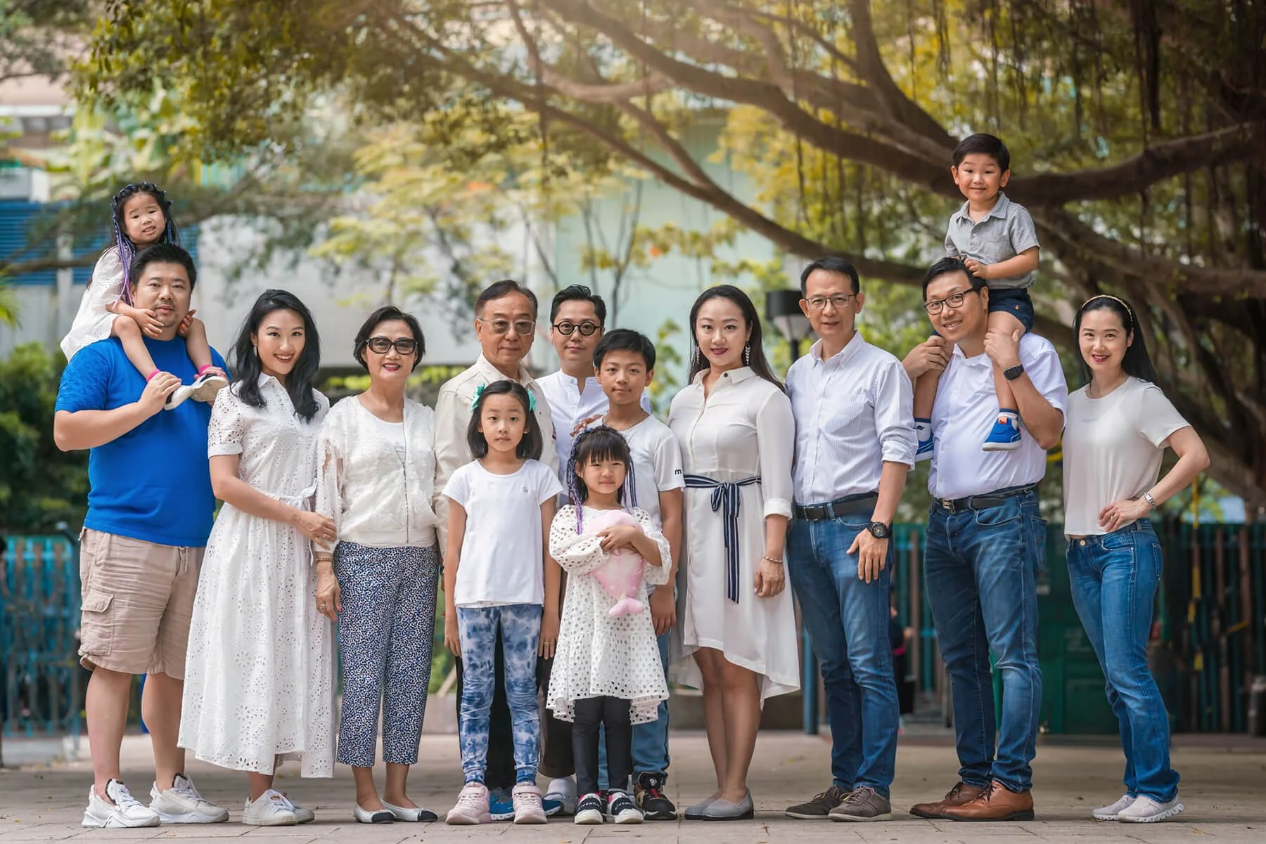 Three generation photo session at Kowloon Park HK
