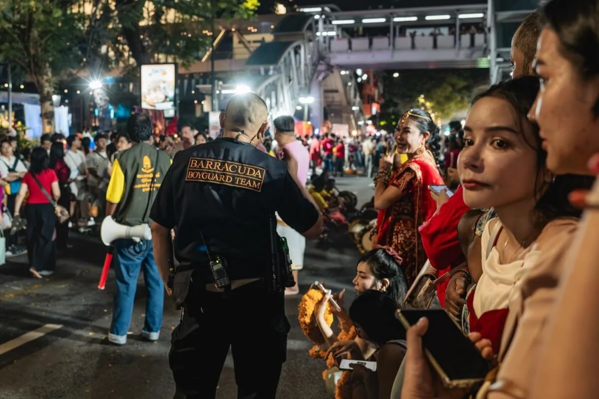 Bodyguard typo at Navaratri Hindu Festival Bangkok. 