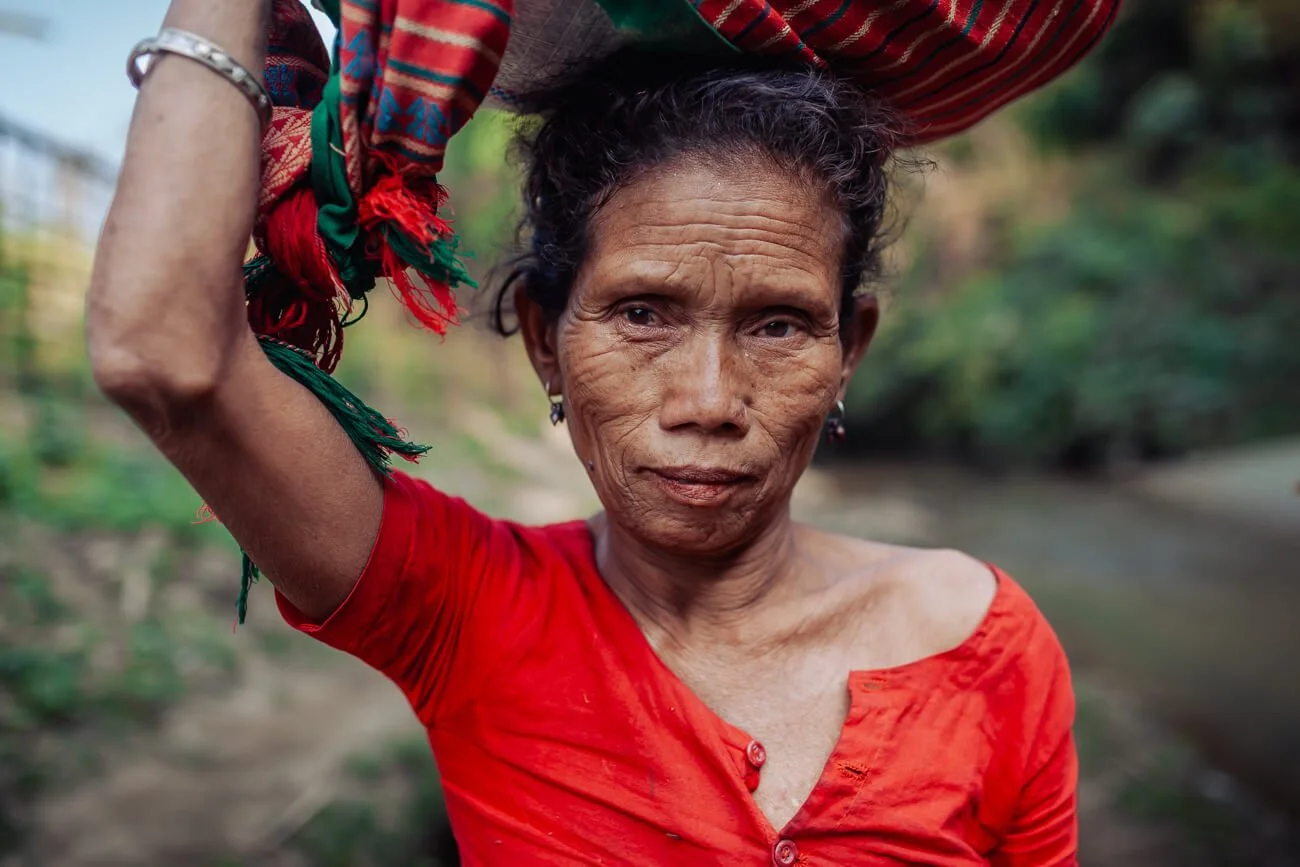 Chakma woman in Khagrachhari transporting food