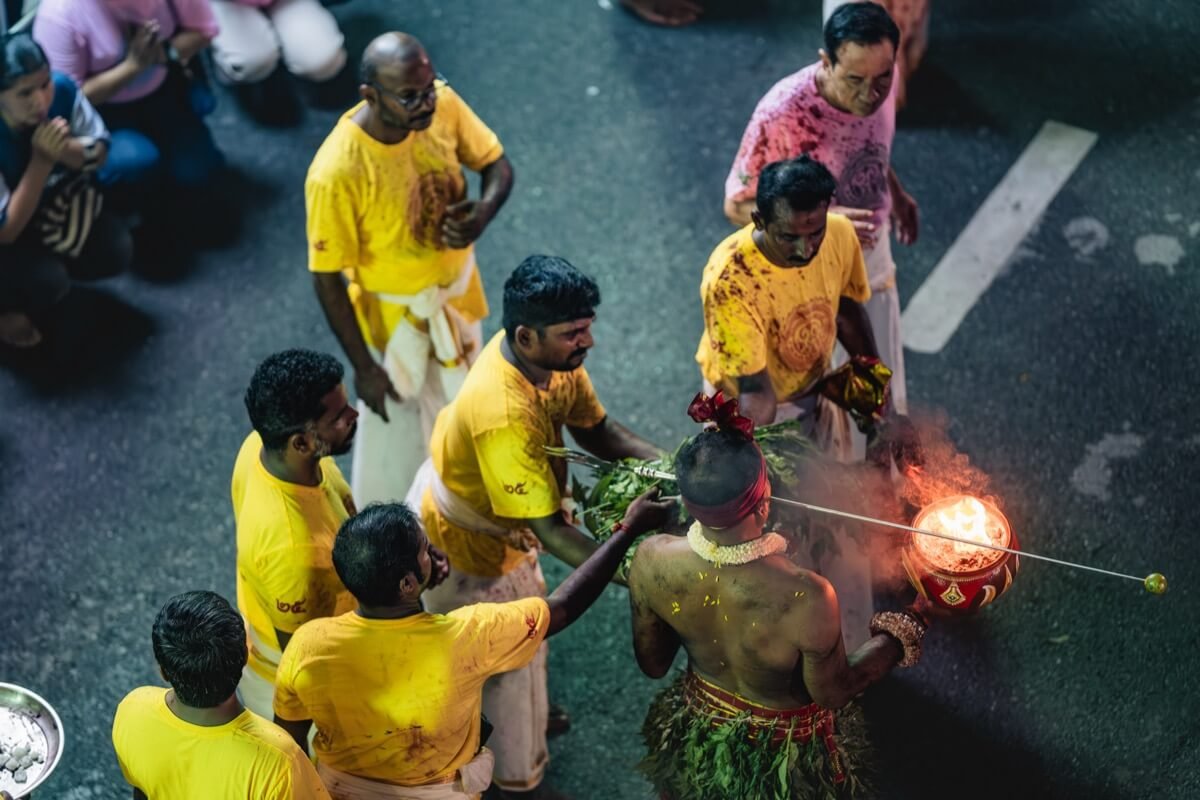 Thaipusam ritual piercing at Navaratri Hindu Festival Bangkok