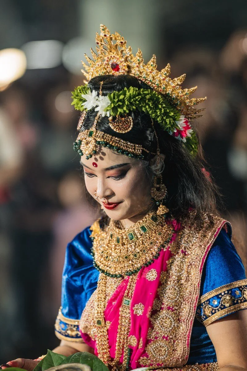 Thai woman at Navaratri Hindu Festival Bangkok. 