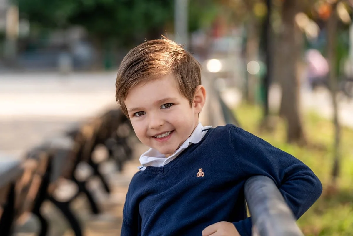 Boy smiles for the camera in Hong Kong