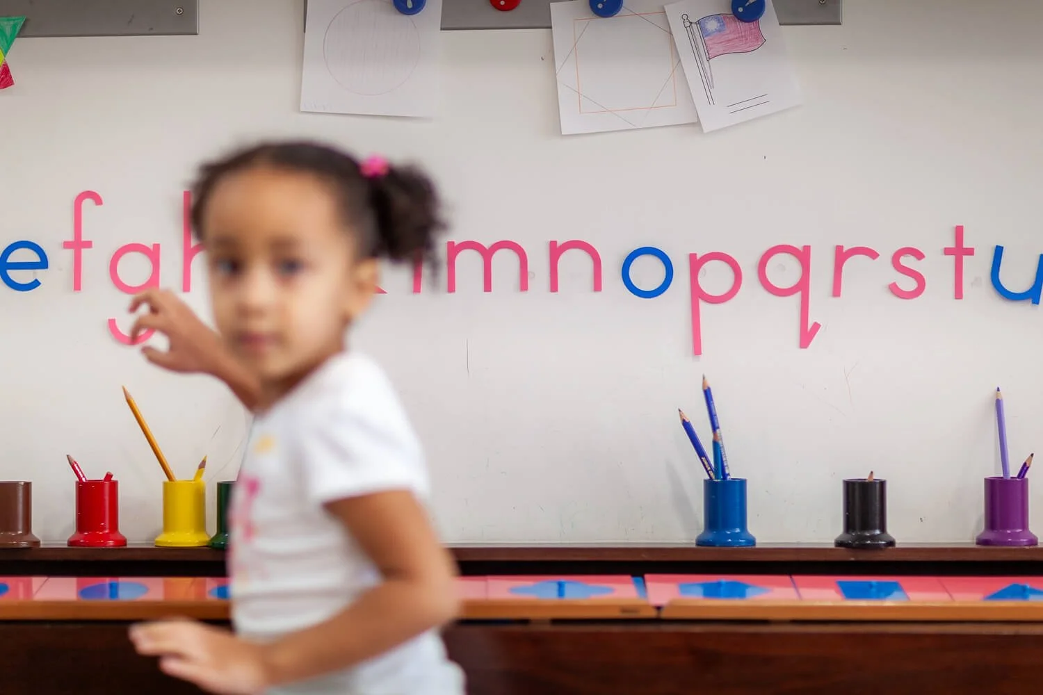 A Montessori board at a school in Hong Kong