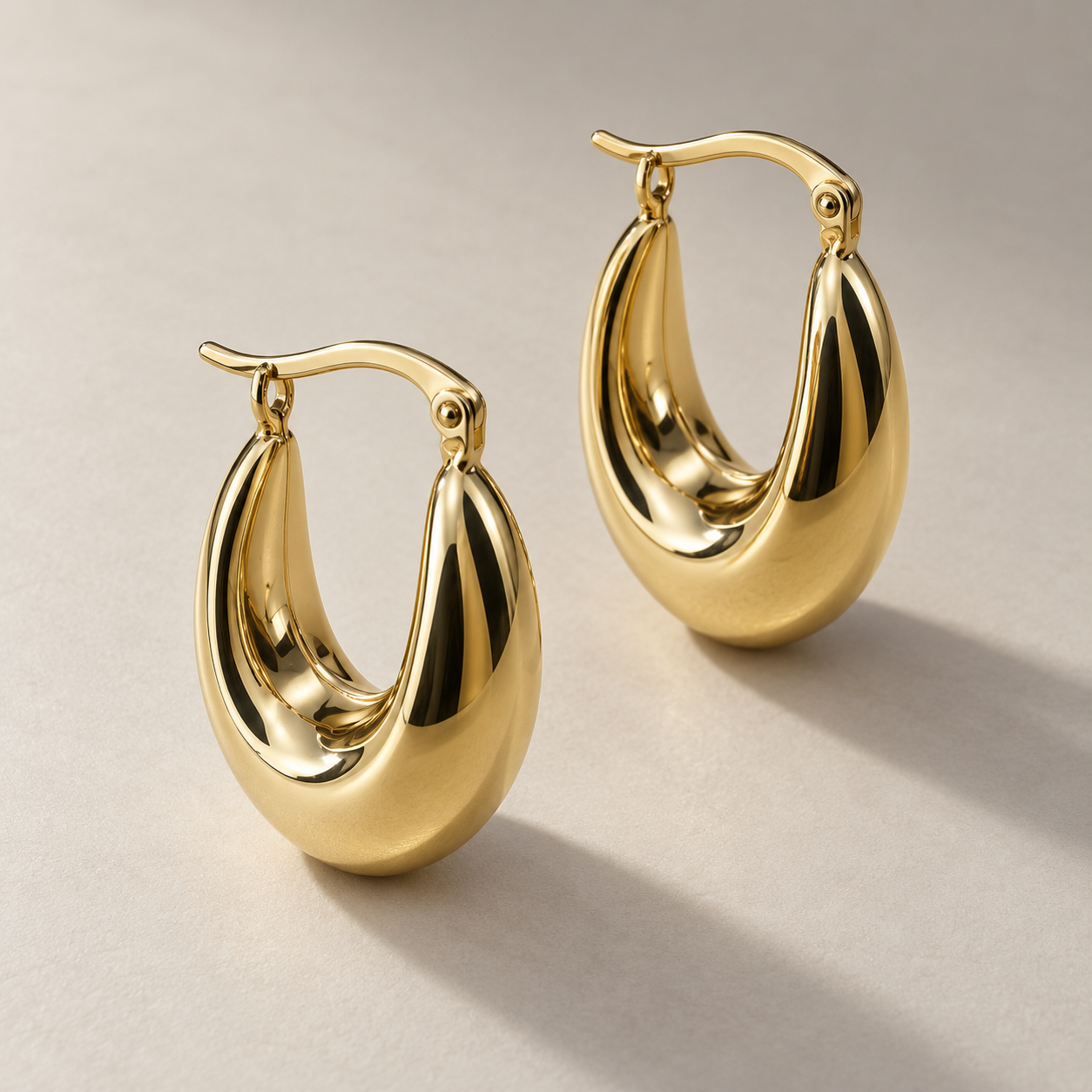 9ct Gold Graduated Hoops