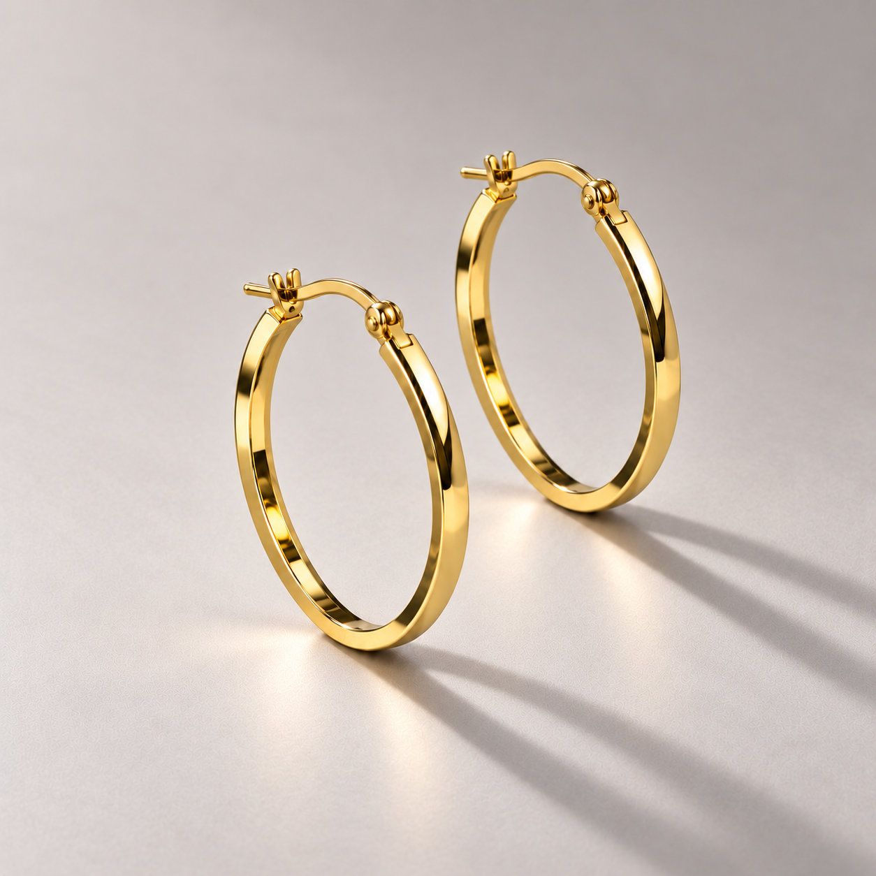 9ct Yellow & 9ct White Gold Gold Square Tube Hoops