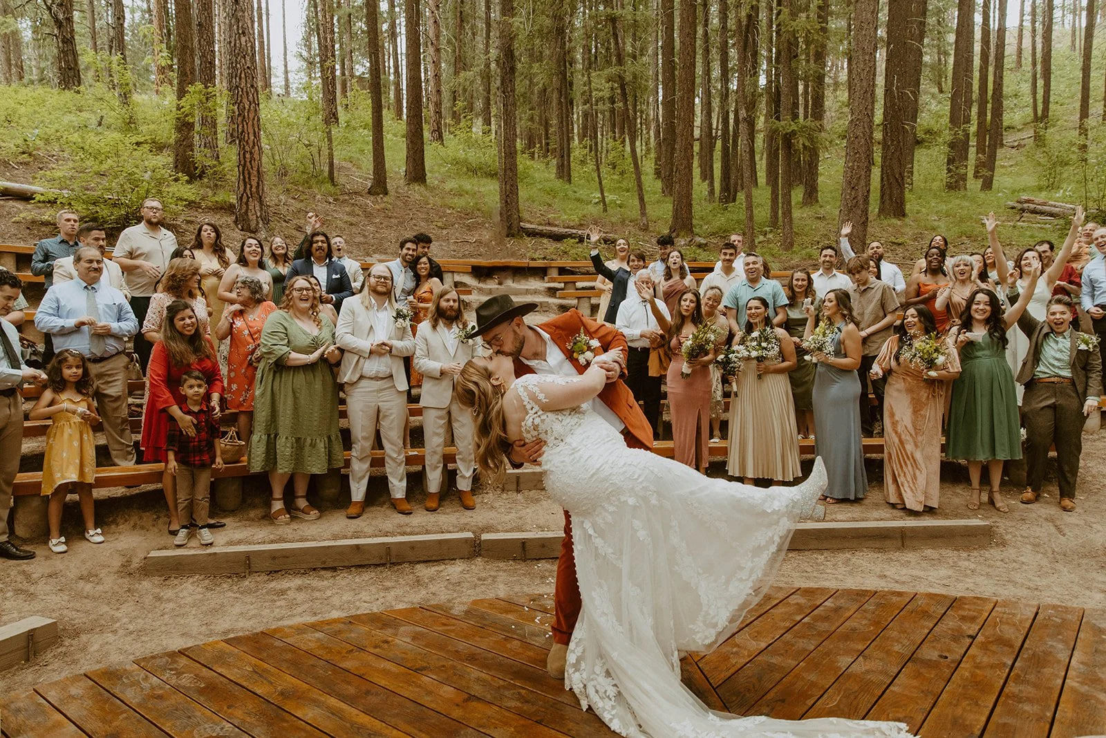 Forest wedding ceremony in Leavenworth