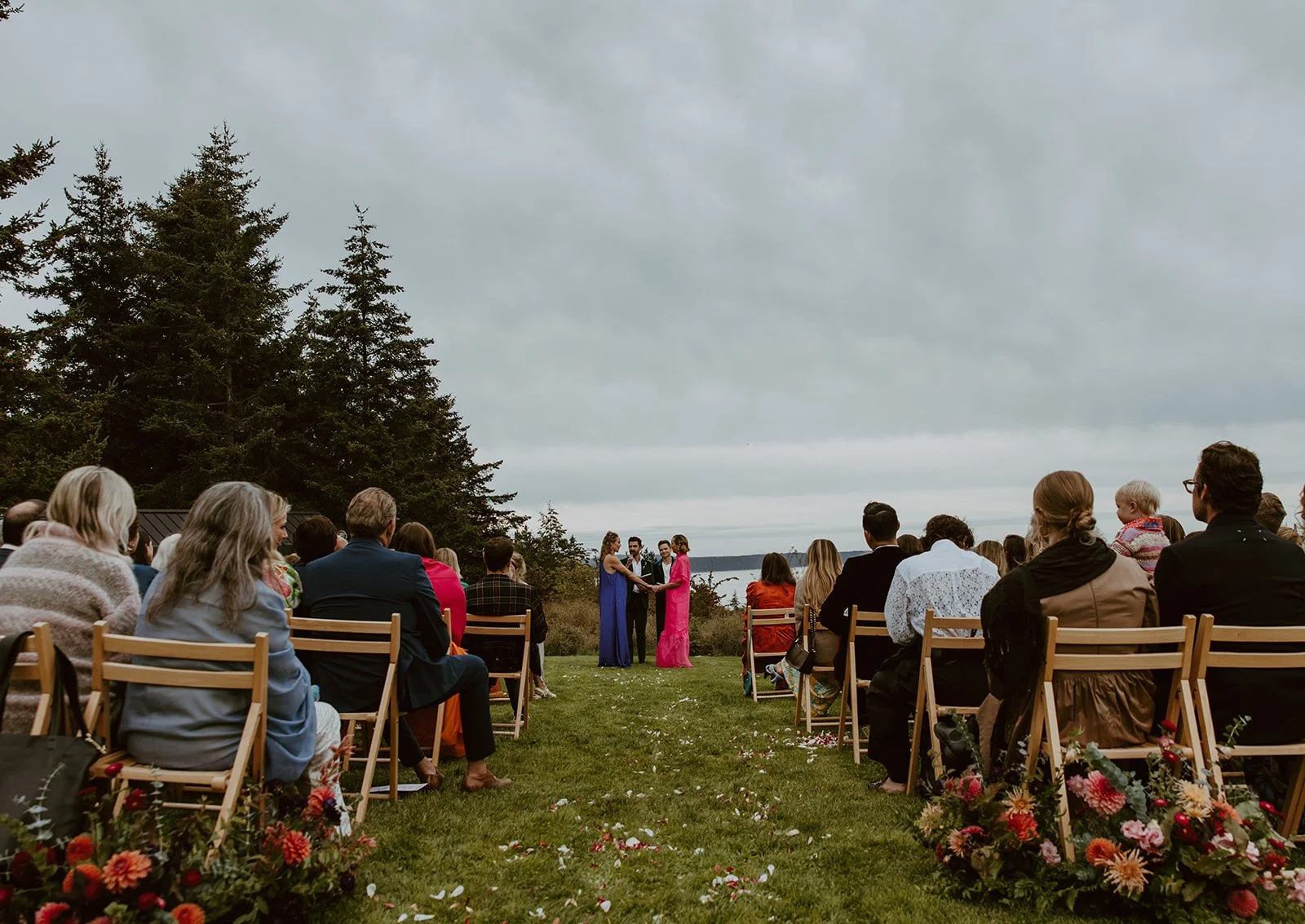 Weekend wedding ceremony on San Juan Island