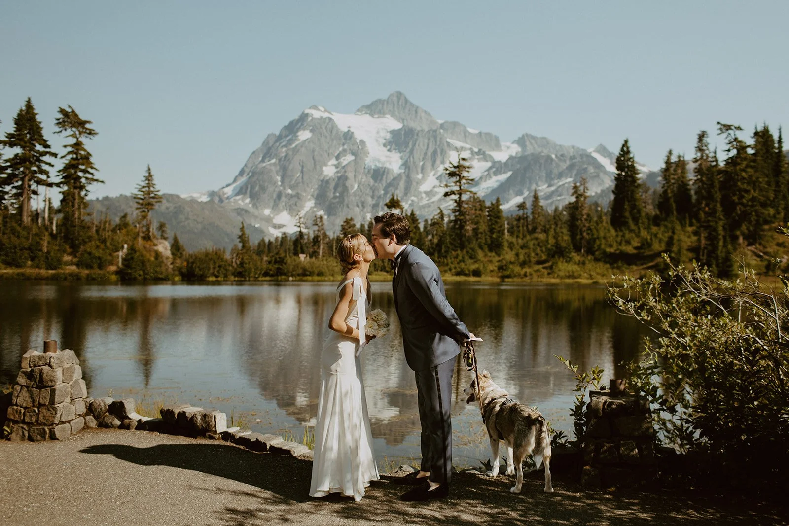 North Cascades elopement vows at Picture Lake