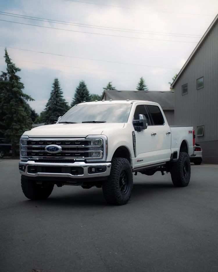 White Ford Super Duty with ceramic window tint at Ascension Automotive