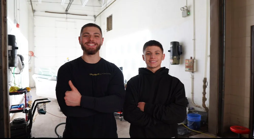 David and Elie Alam inside the Ascension Automotive facility in Milford, Michigan