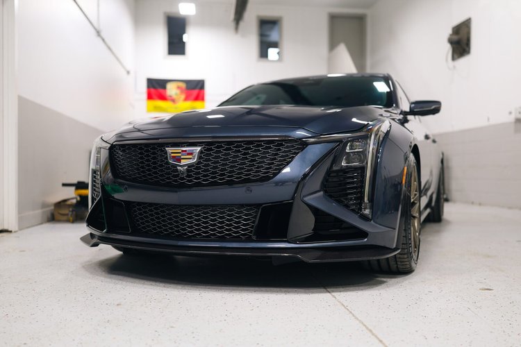 Finished Cadillac CT5-V ready for handover inside the Ascension Automotive studio in Milford, Michigan