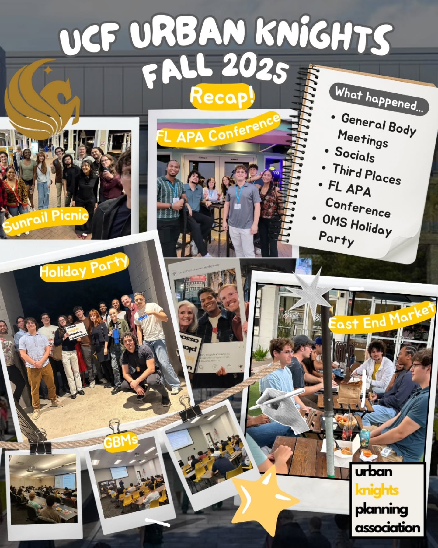 Attention all UCF Knights 🖤💛&mdash;as we progress into the new year, let&rsquo;s take a stroll down memory lane and relive the moments that defined Fall Semester 2025 with the Urban Knights. From impactful general body meetings diving into big-pict