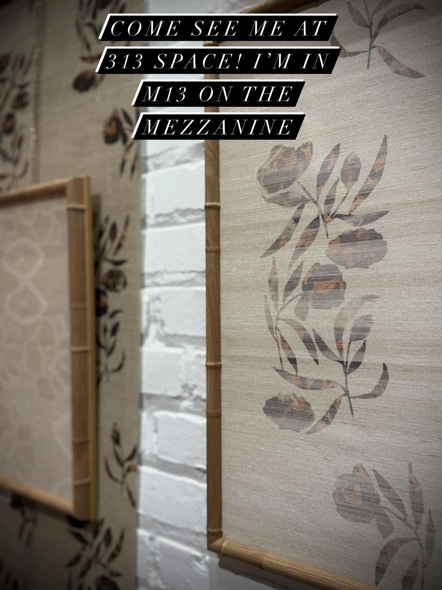 Come see me @313.spaces ! You can find me in M13 on the mezzanine. #nikiwadlington #wallpaper #wallcoverings #interiors #interiordesign #decor #tortoiseshell