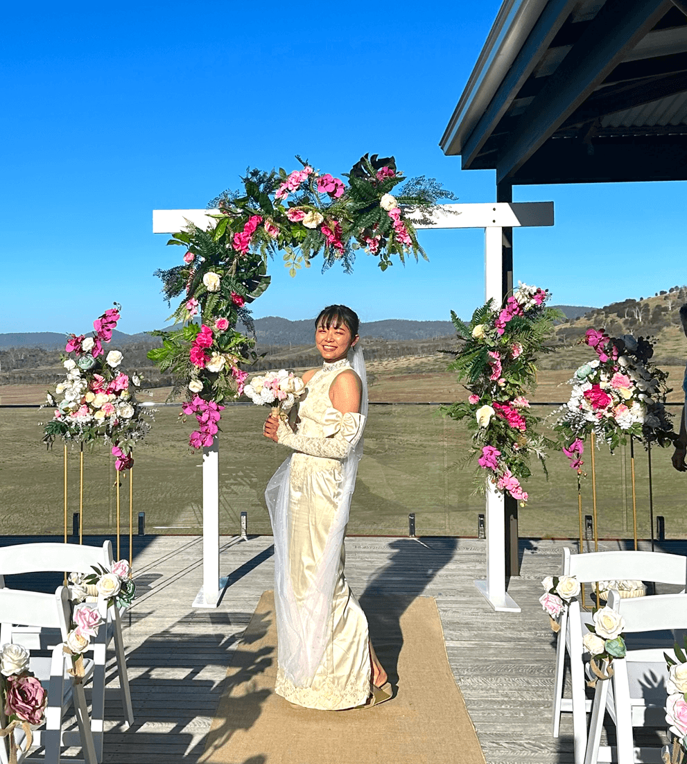 Deck lounge with mountain views at Sherwood Loves Tasmania, Buckland — elopement accommodation, East Coast Tasmania