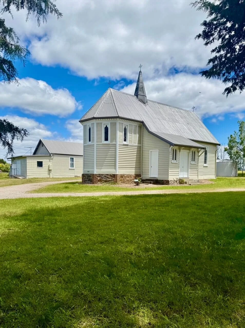 image of a church on a hill