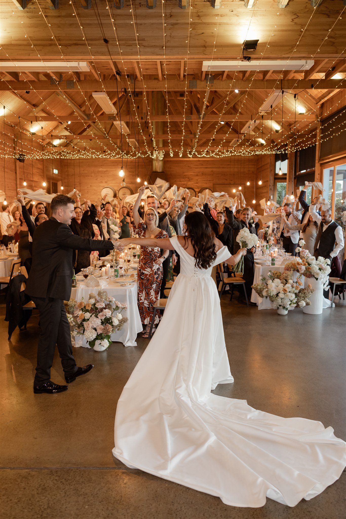 bride and groom in frogmore creek space