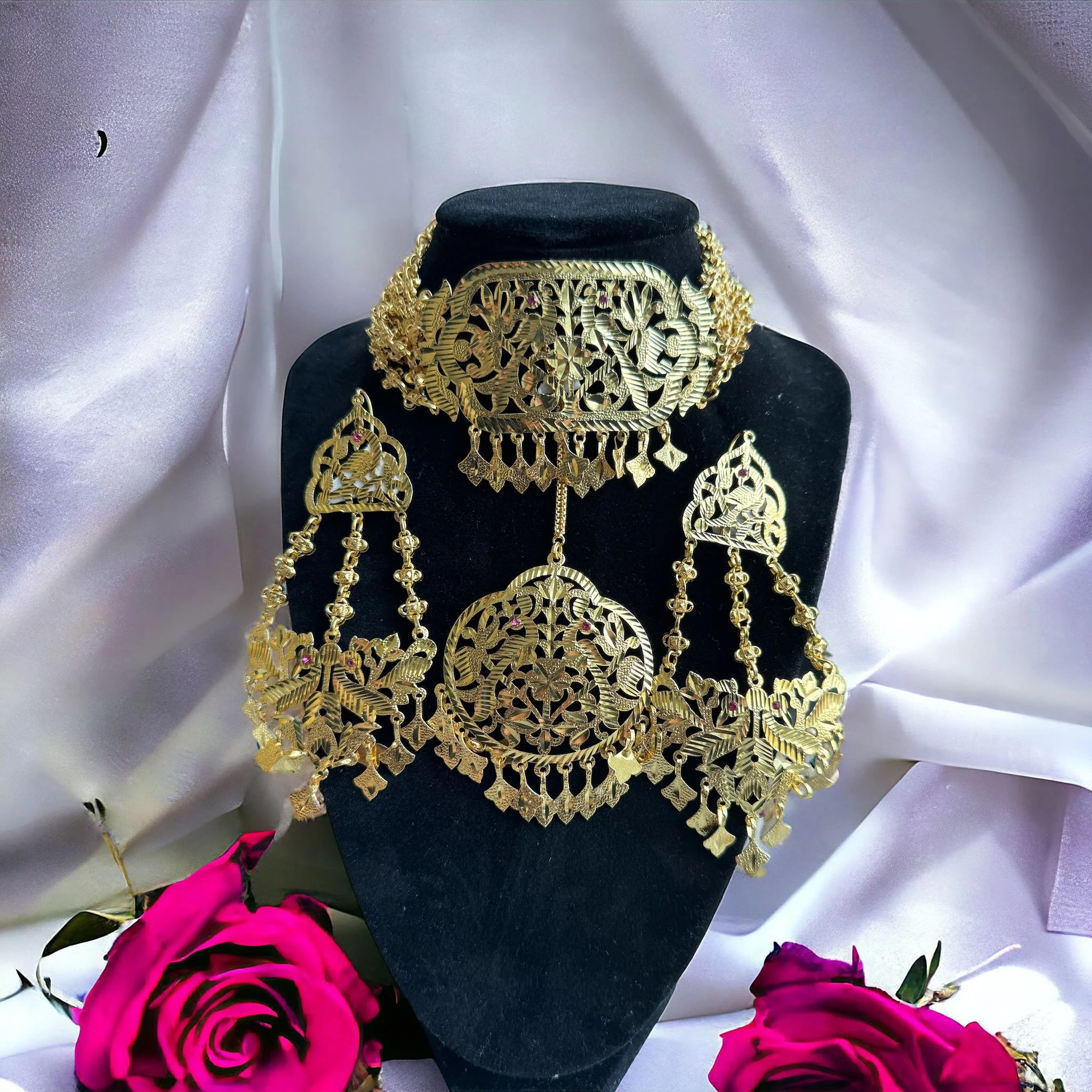 GOLD PLATED PEPAL PATTI SET