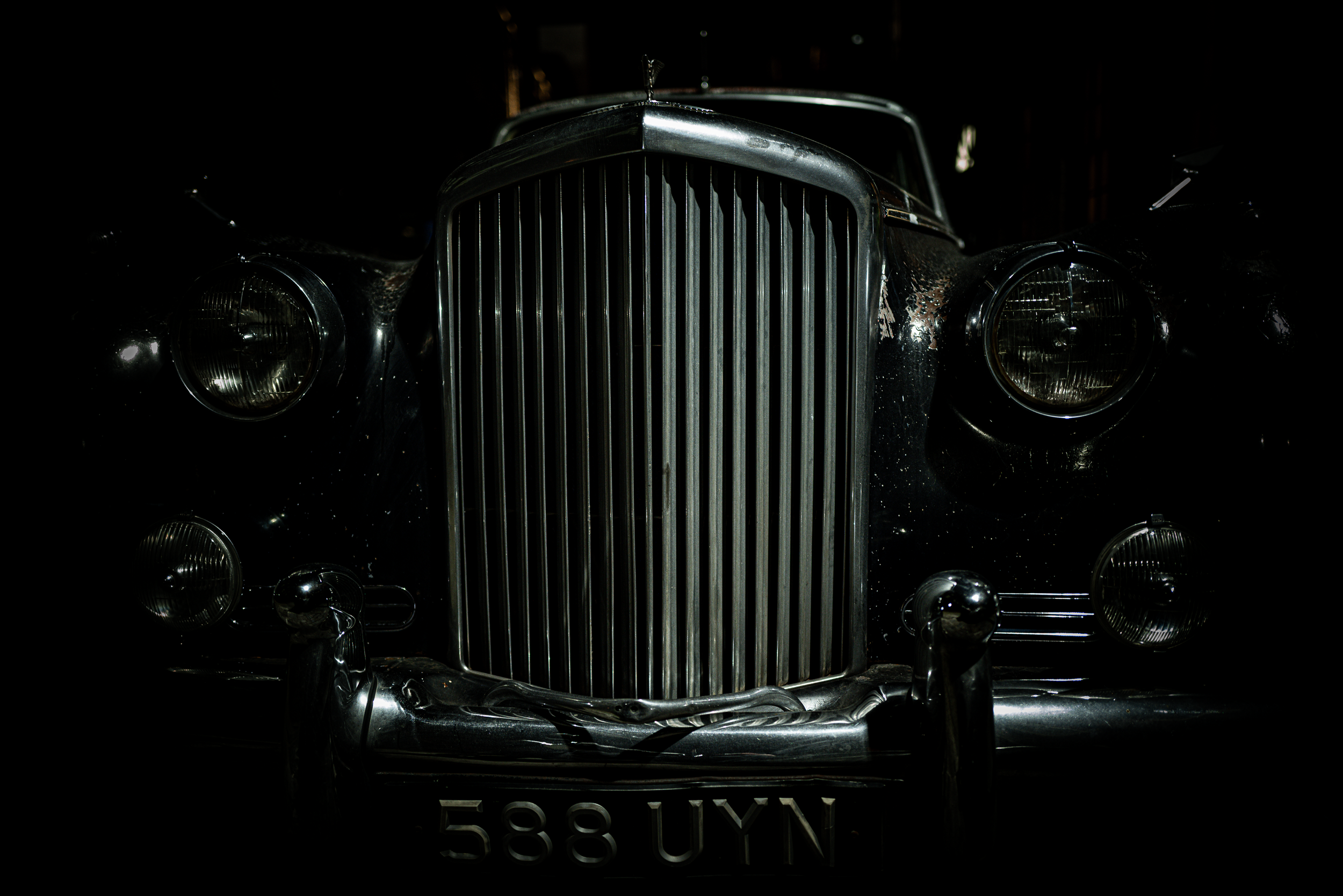 Teeth. With a grille like a snarl and headlights that don’t blink, this is elegance with teeth.