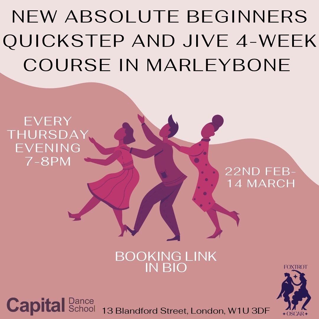 Reminder that our next block of Beginners classes starts on 22nd February at 7pm ✨✨✨

We&rsquo;ll be learning the Quickstep and Jive this time round, so get ready for getting sweaty 😅🏋🏼&zwj;♀️

You can pay per class (&pound;15) or pay for the whol