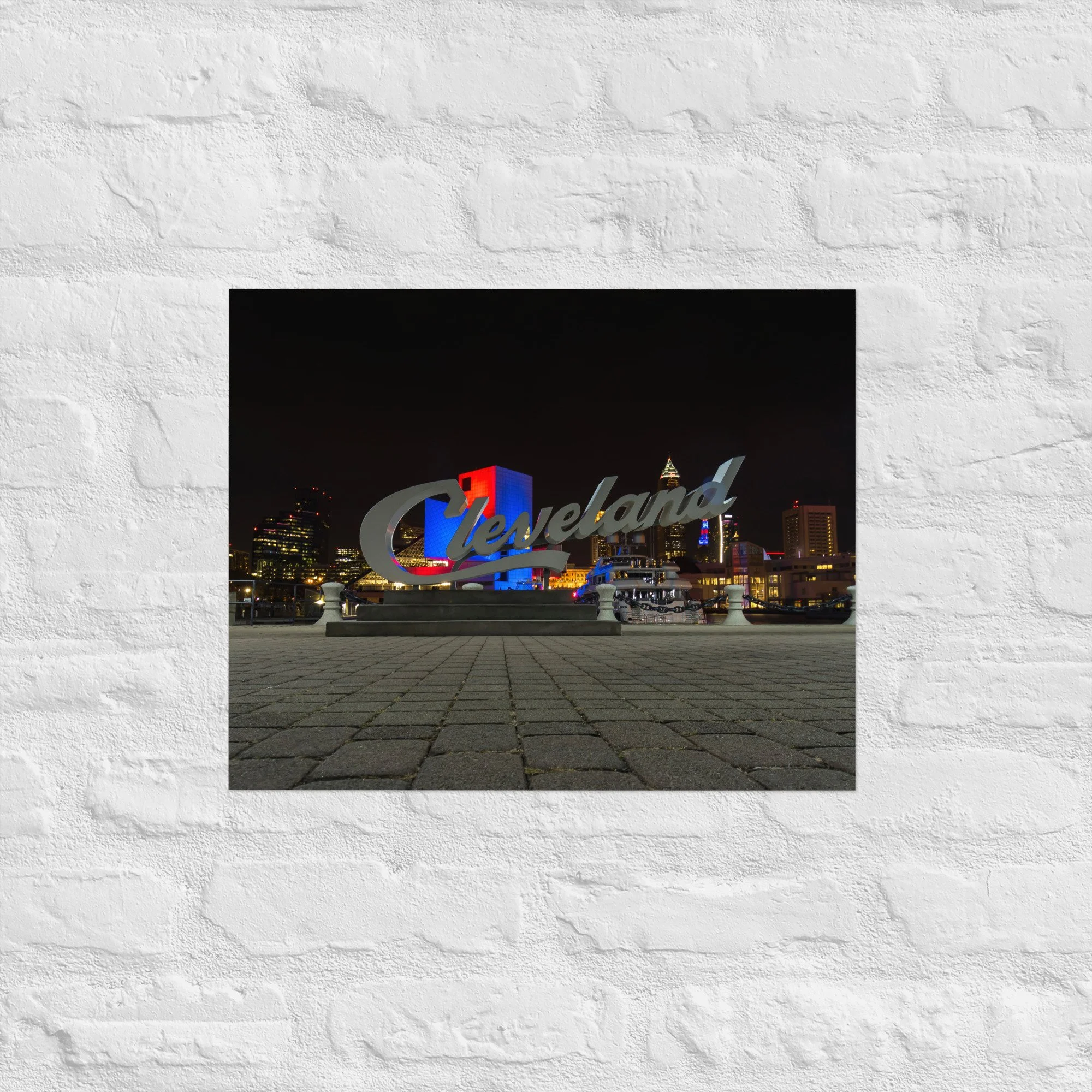 Cleveland Script at Night - Poster — Big Picture Cleveland