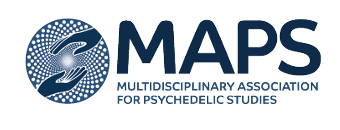 Logo of MAPS, Multidisciplinary Association for Psychedelic Studies, featuring a blue circular emblem with abstract hands and the organization's name.