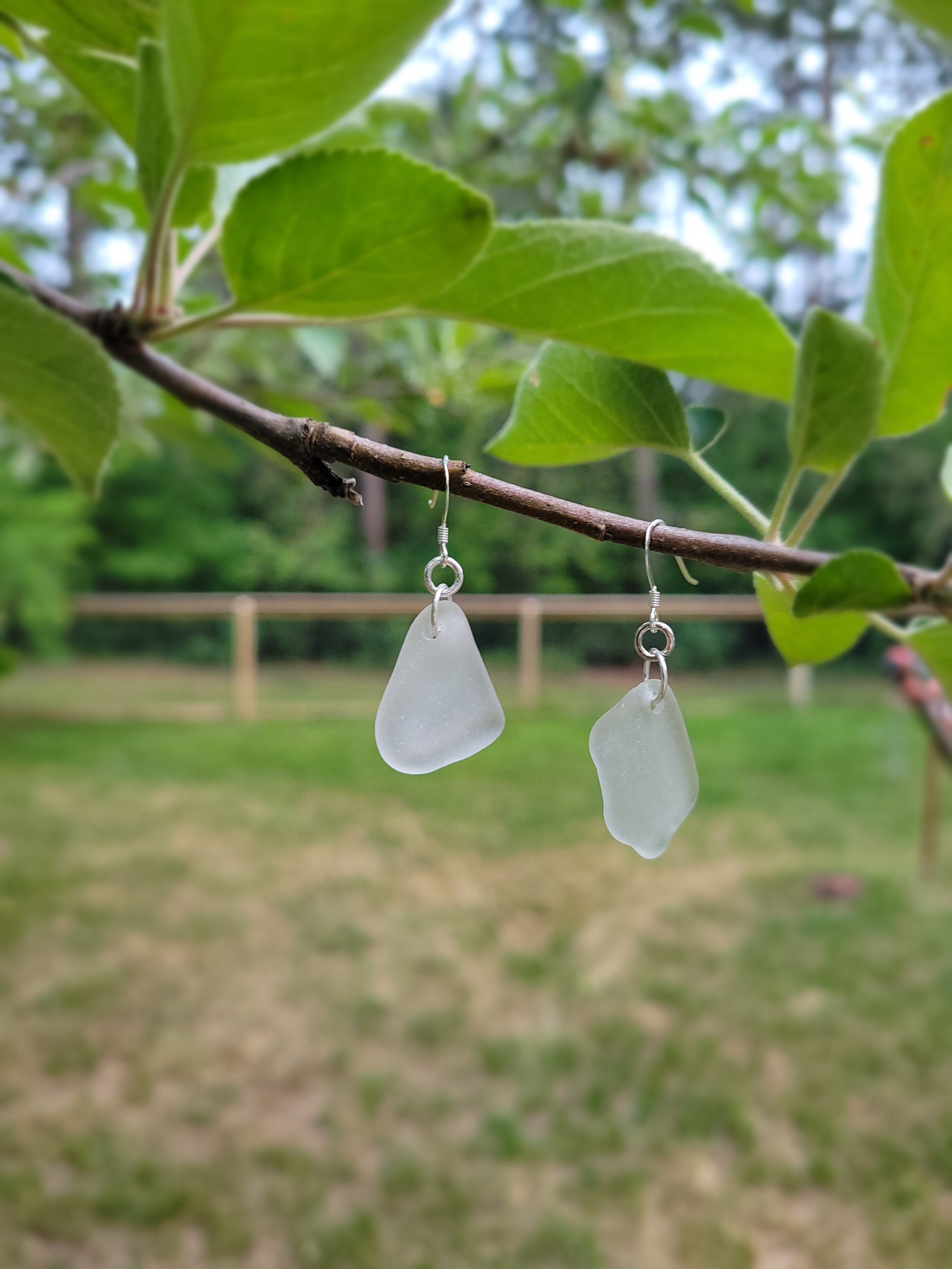Clear/Frosted Glass Earrings