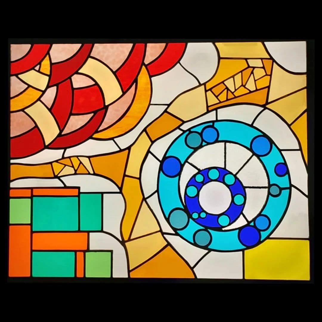 'Never the twain'

Tiffany style stained glass 

420mm x 520mm

#glass #stainedglass #artdeco #glassart #abstractart
