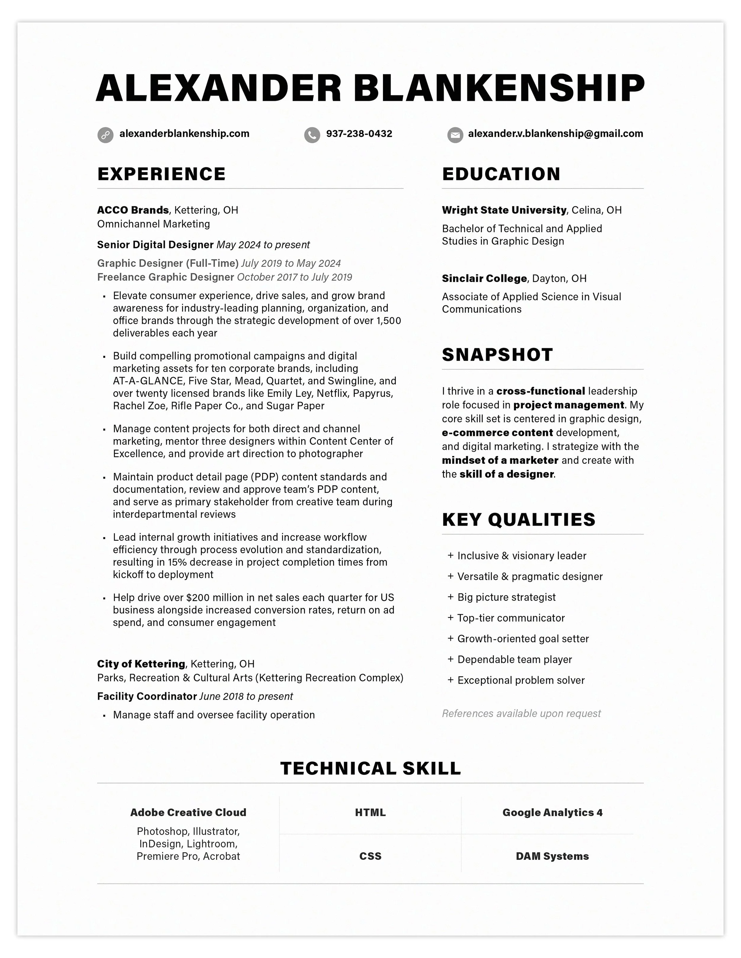 Alexander Blankenship resume preview