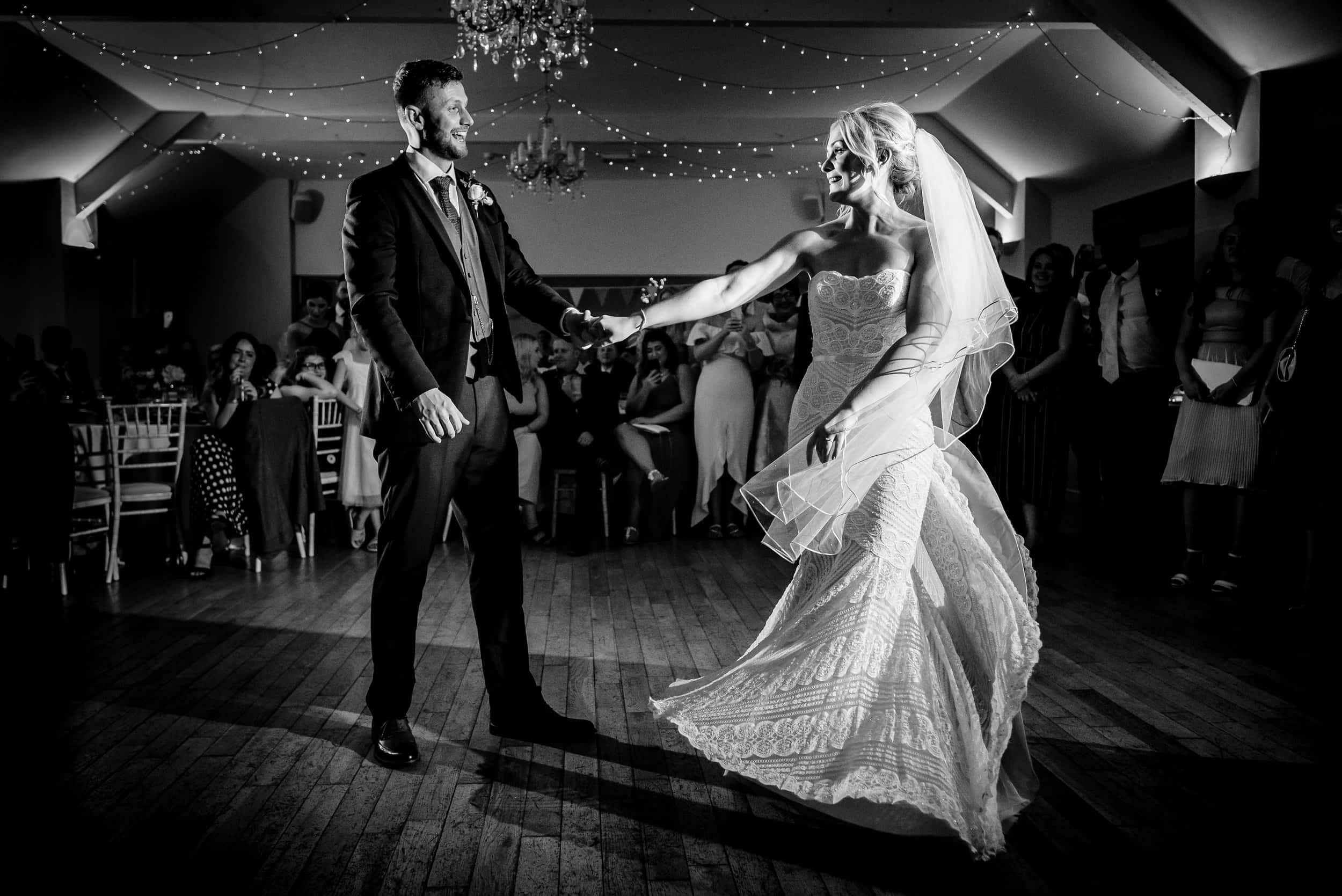 First dance wedding photos from Gellifawr Woodland Retreat.