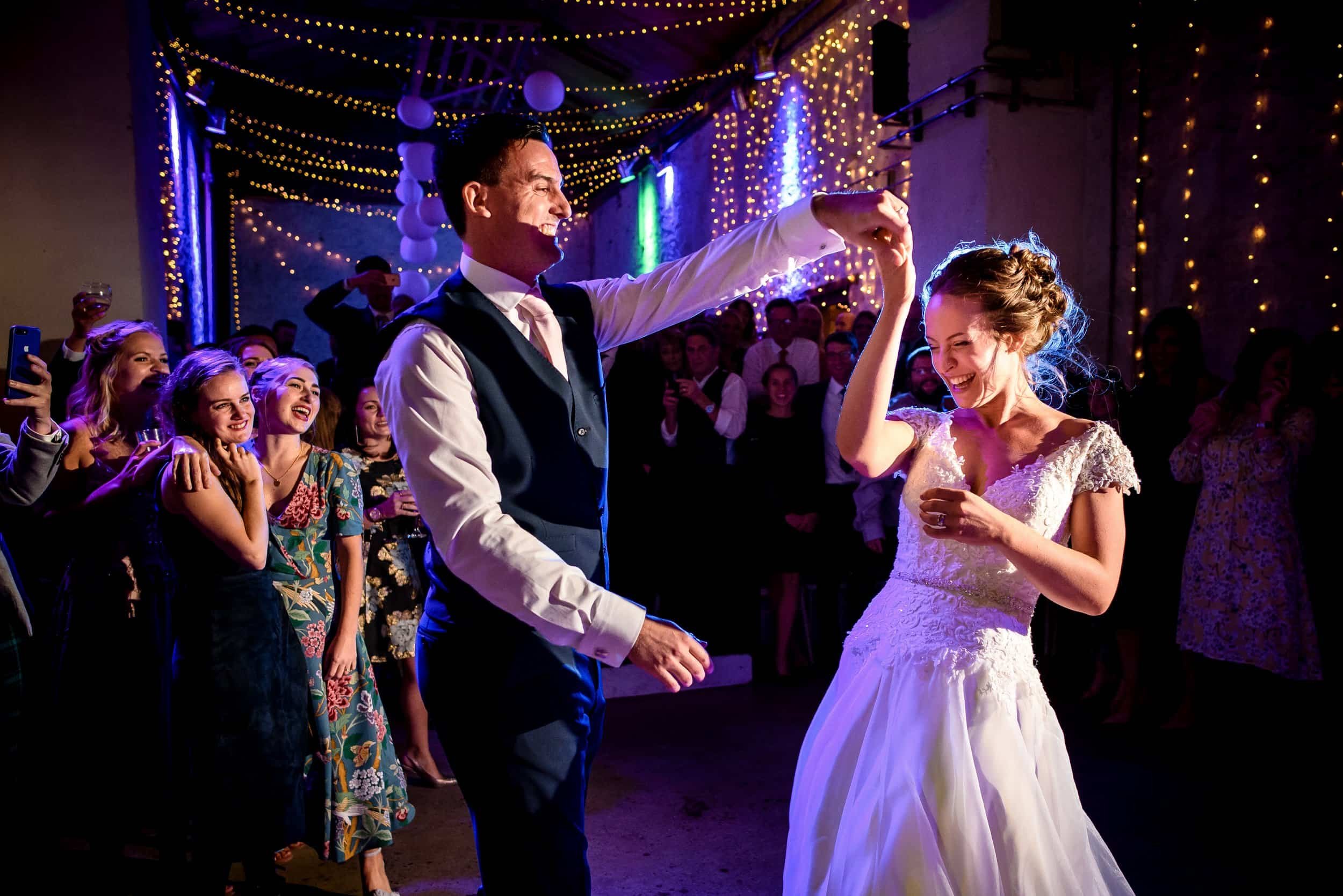Rosedew Farm first dance wedding photos by Carmarthenshire wedding photographer Real and Rich Photography.