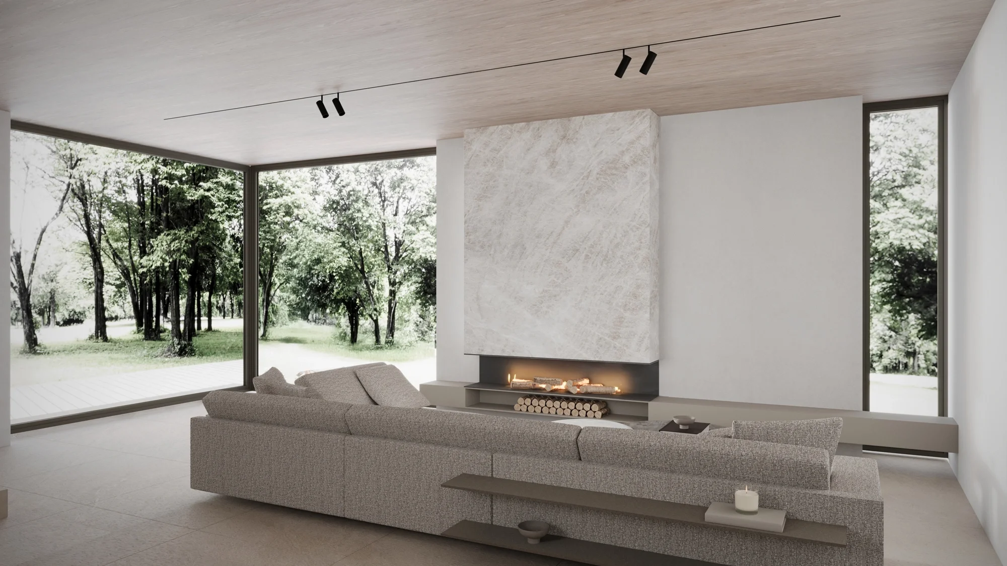 Luxury living room interior design in Dorset, designed and project managed by Italian interior design studio Abitalia South Coast