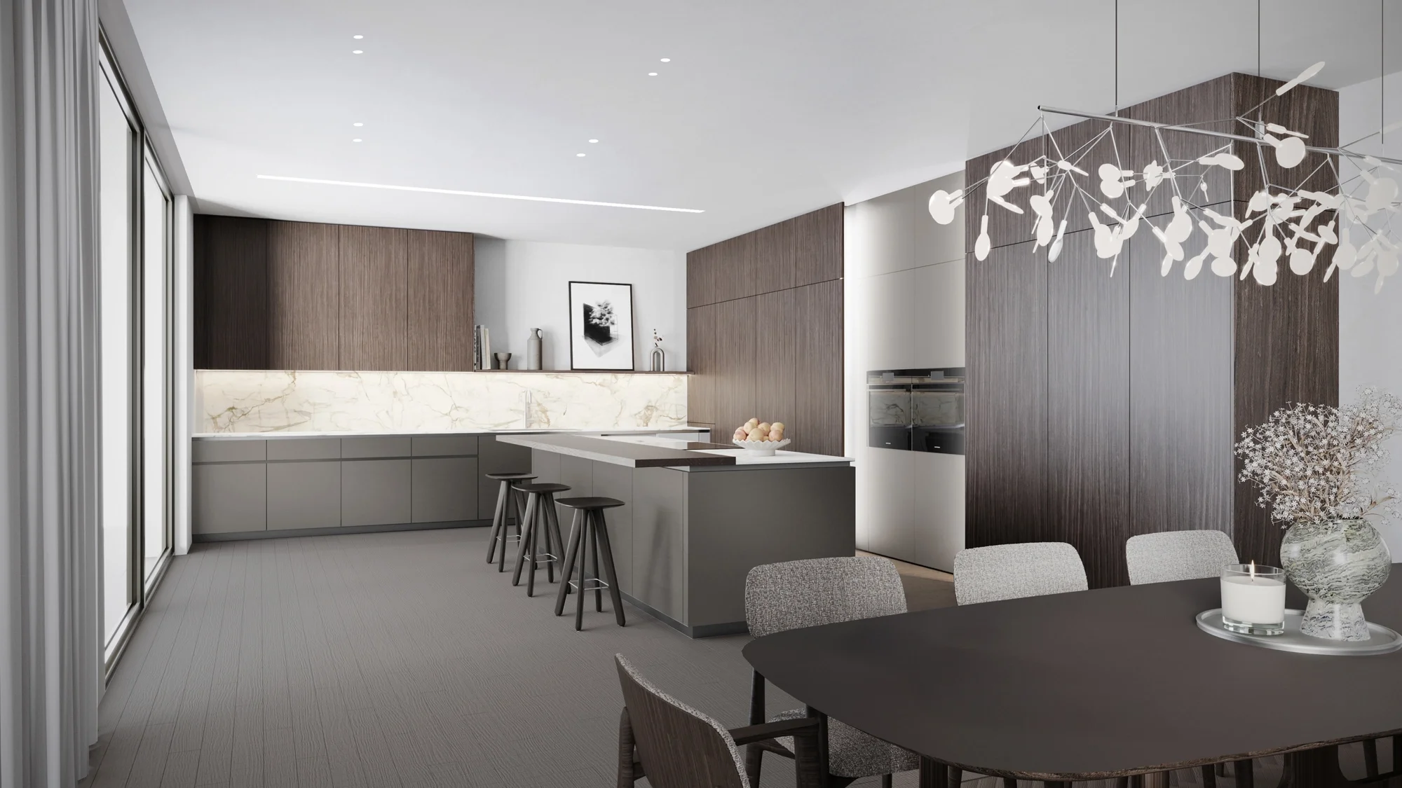 Zampieri kitchen worktop edge profile in sintered stone, luxury kitchen design in Hampshire by Abitalia South Coast