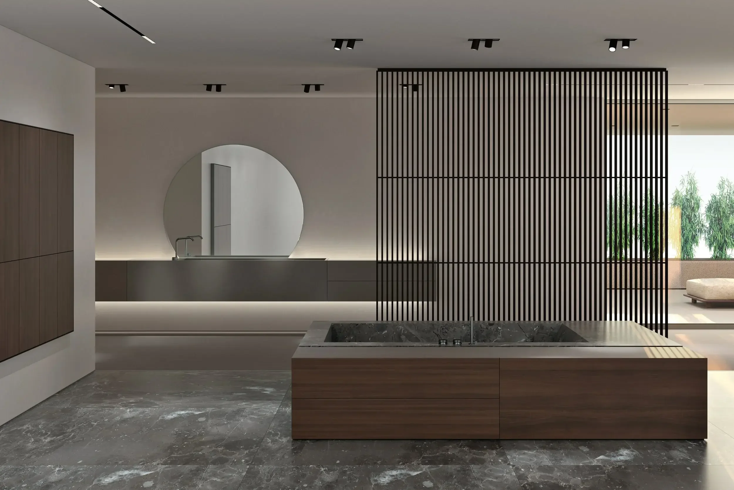 Makro bathroom project in Poole with porcelain tiles, designed by Abitalia South Coast in Dorset, Hampshire, and Surrey.