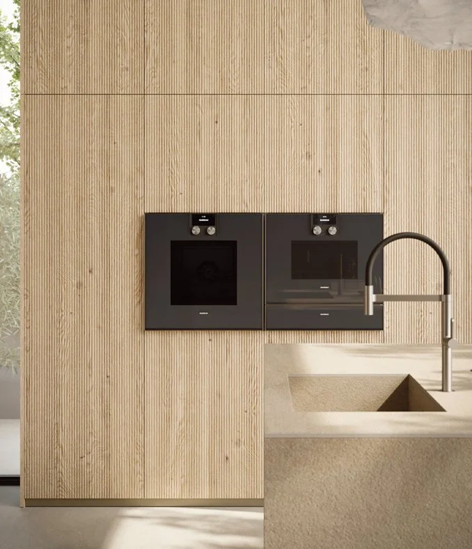 Zampieri Irori kitchen with Gaggenau appliances designed by Abitalia South Coast in Dorset, Hampshire, and Surrey.