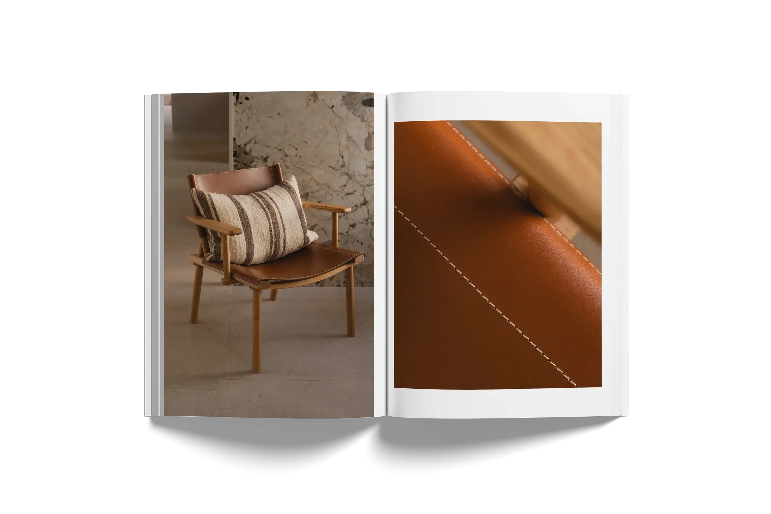 December Armchair by Nikari, with wooden finish and leather upholstery, perfect for contemporary home interiors. Displayed at Abitalia South Coast, Poole, Dorset, UK.