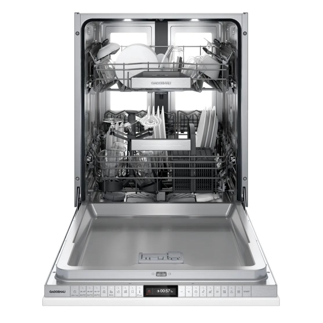 Gaggenau fully integrated dishwasher panel-matched to cabinetry, supplied across Dorset, Hampshire and Surrey.