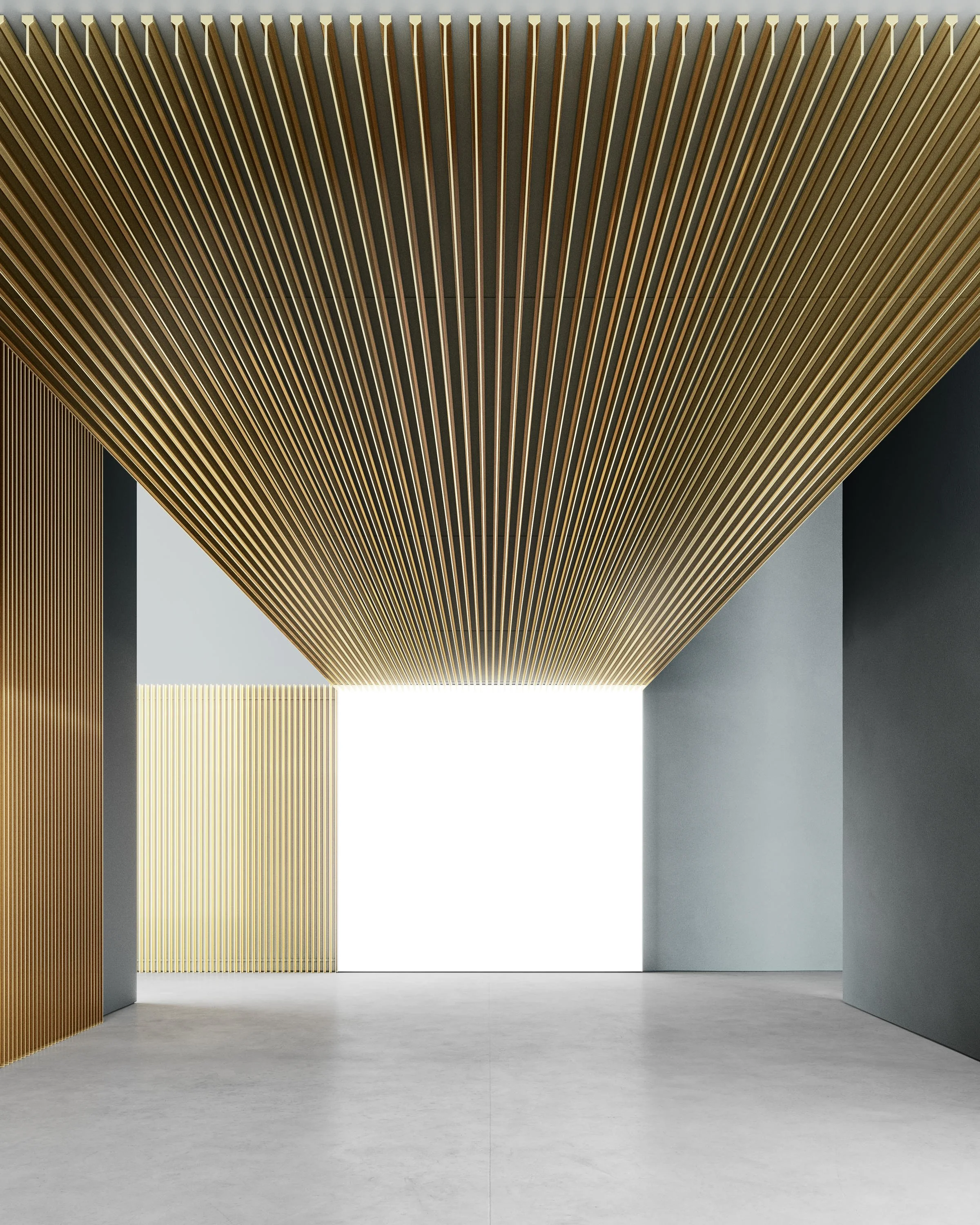 Dresswall Stripes modular integrated slats system used for wall and ceiling cladding, supplied by Abitalia South Coast in Dorset, Hampshire, and Surrey.