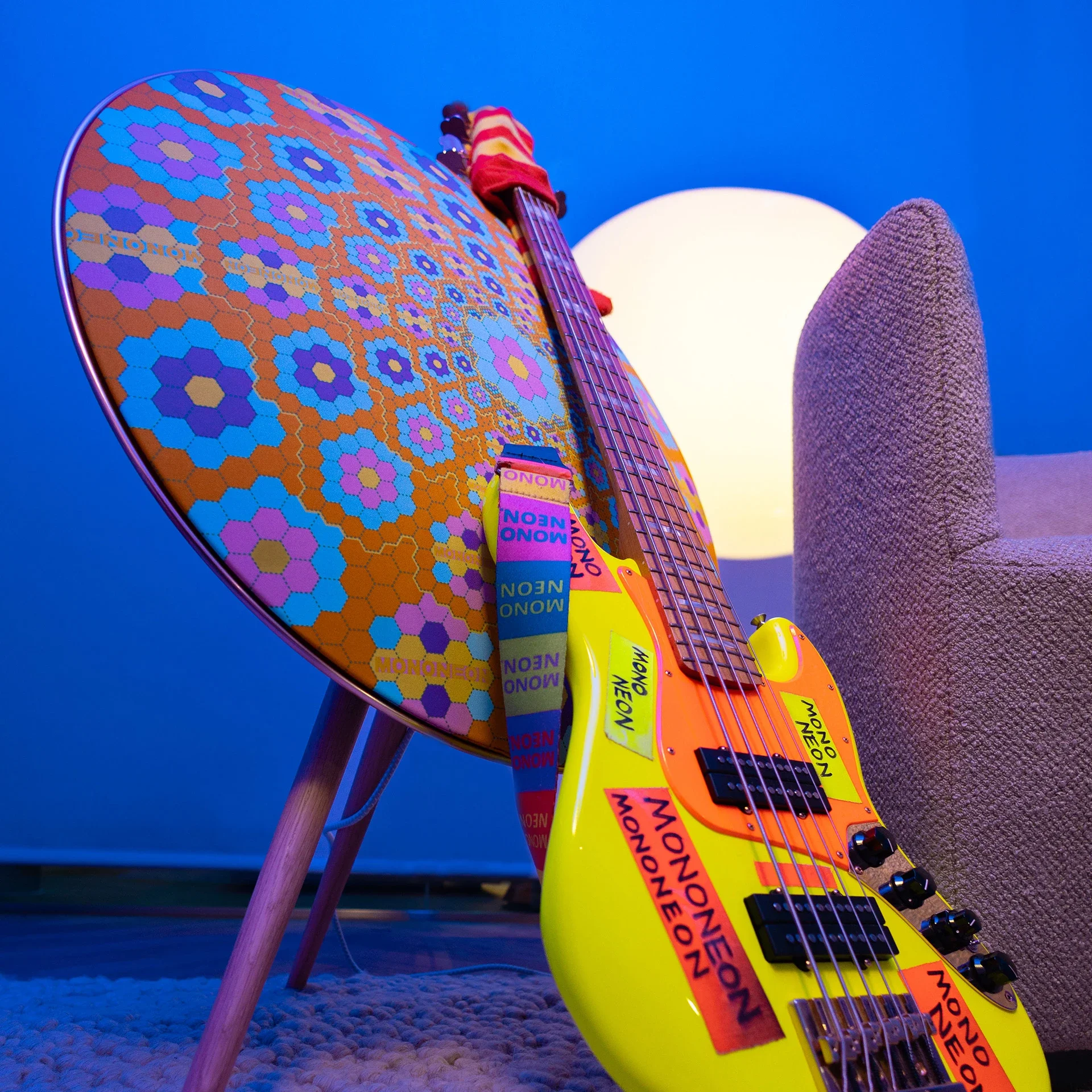 Bang & Olufsen A9 speaker enhancing living space with tactile, sculptural design.