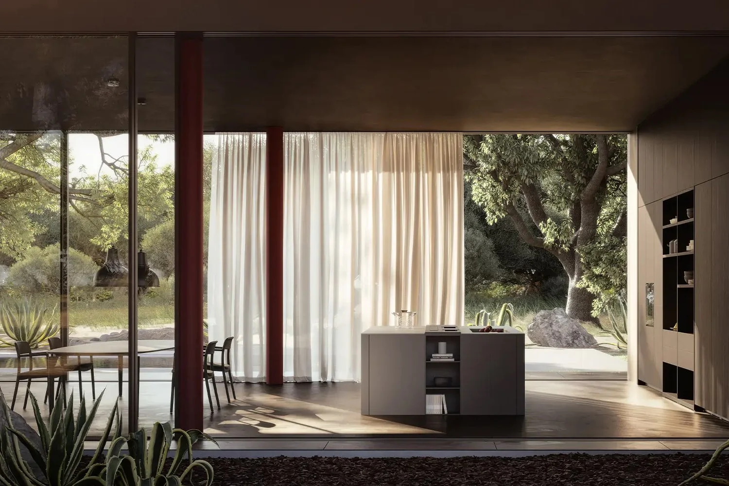 Bespoke kitchen island by Boffi designed and supplied by Abitalia South Coast in Dorset, Hampshire, and Surrey.