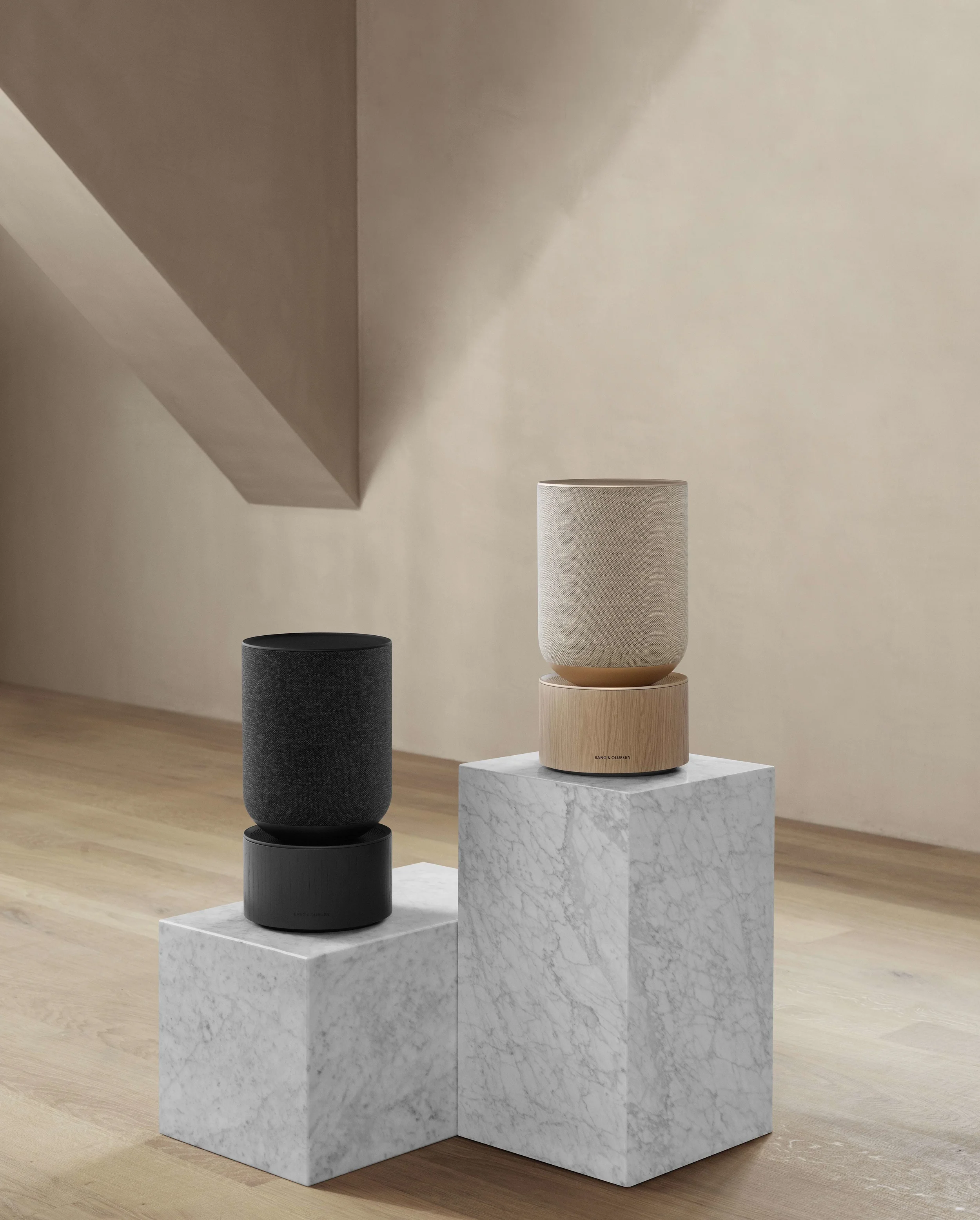 Beosound Balance luxury wireless speaker with Scandinavian design and 360-degree sound in a modern living room.