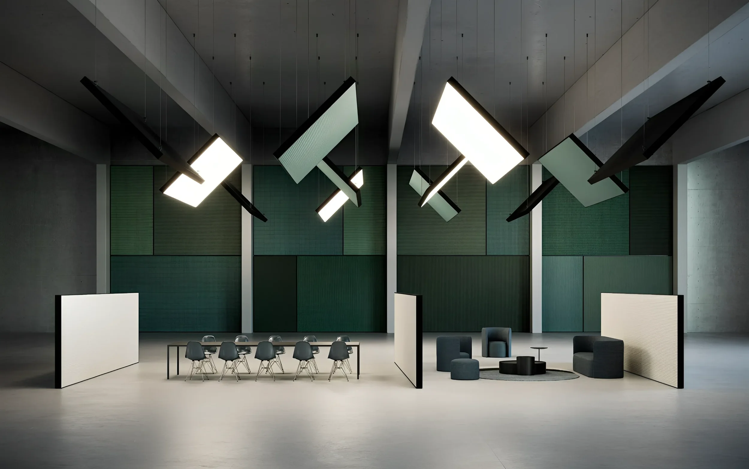 Dresswall smart ceiling lighting system with tunable white technology.
