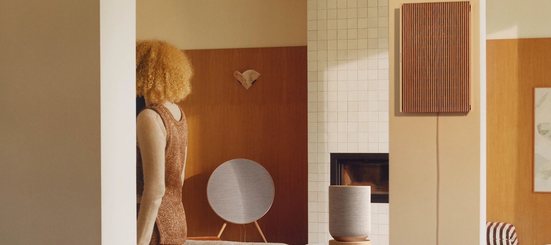 Modern home interior featuring Beosound A9 5th Gen wireless speaker.