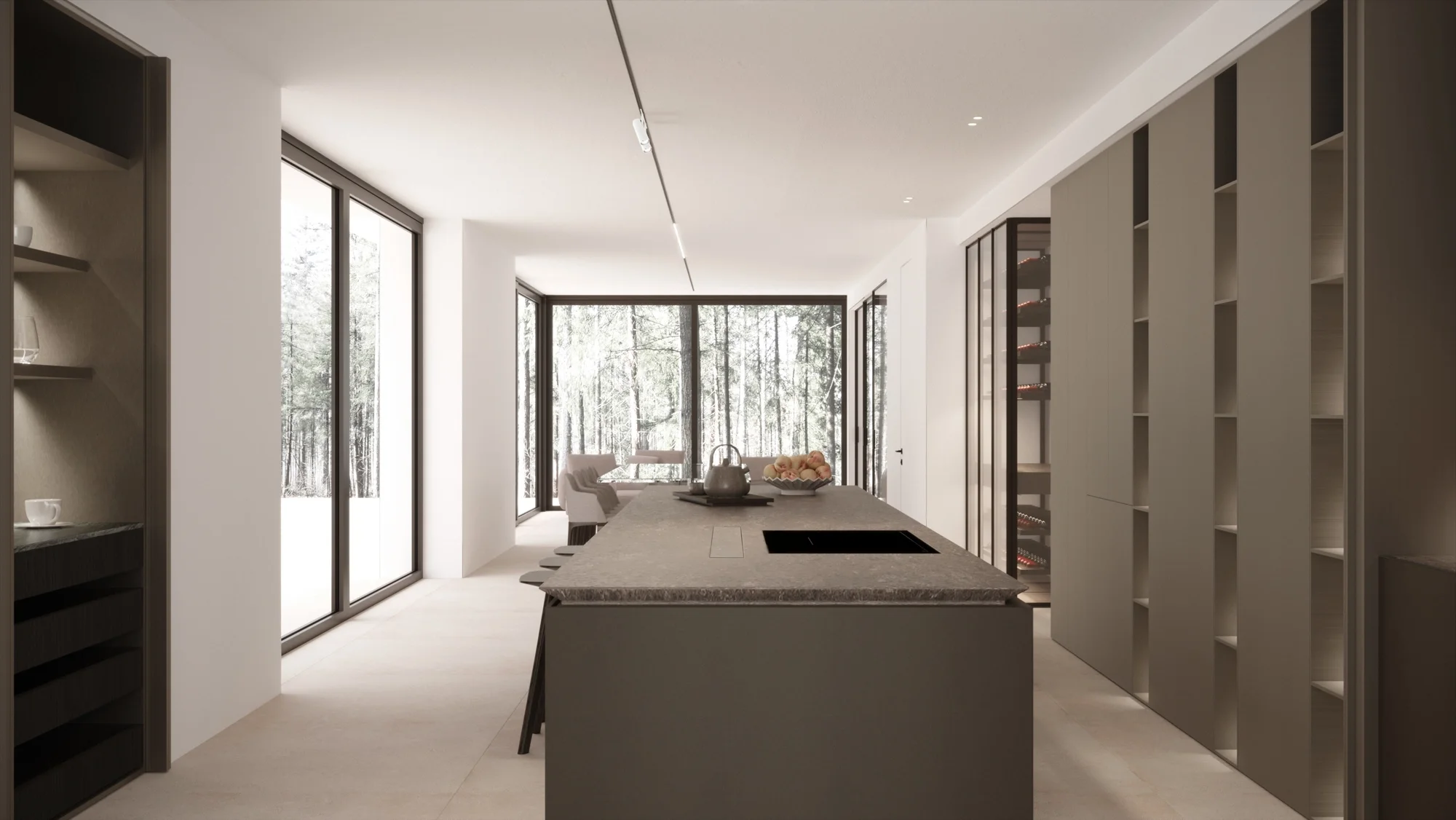 Open-plan Zampieri kitchen design in Surrey property, by luxury interior designer Abitalia South Coast