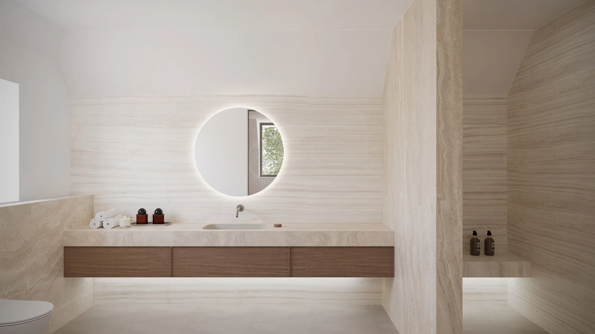 Porcelain countertop basin with Novello designer tap in luxury bathroom, interior design in Hampshire by Abitalia South Coast.