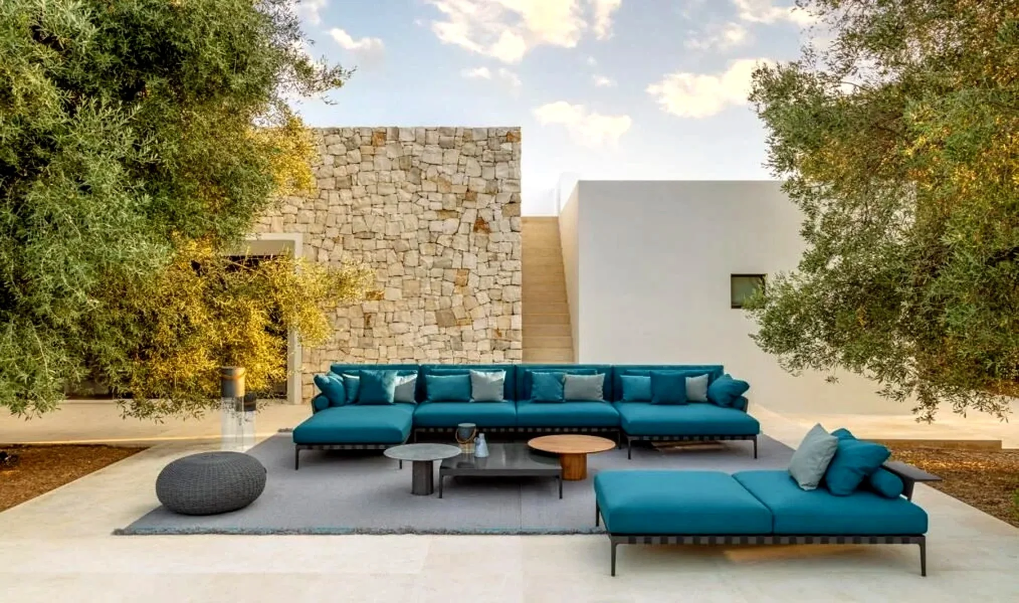 Outdoor living with Talenti Salinas Sofa and elegant accessories. Serving across Dorset, New Forest, Hampshire, Surrey and wider UK by Abitalia South Coast.