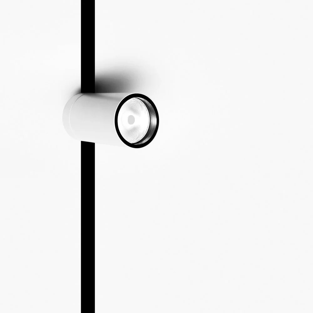 Davide Groppi Dot Frameless recessed ceiling lamp featuring painted metal structure and polycarbonate diffuser, supplied by Abitalia South Coast in Dorset, Hampshire, and Surrey.