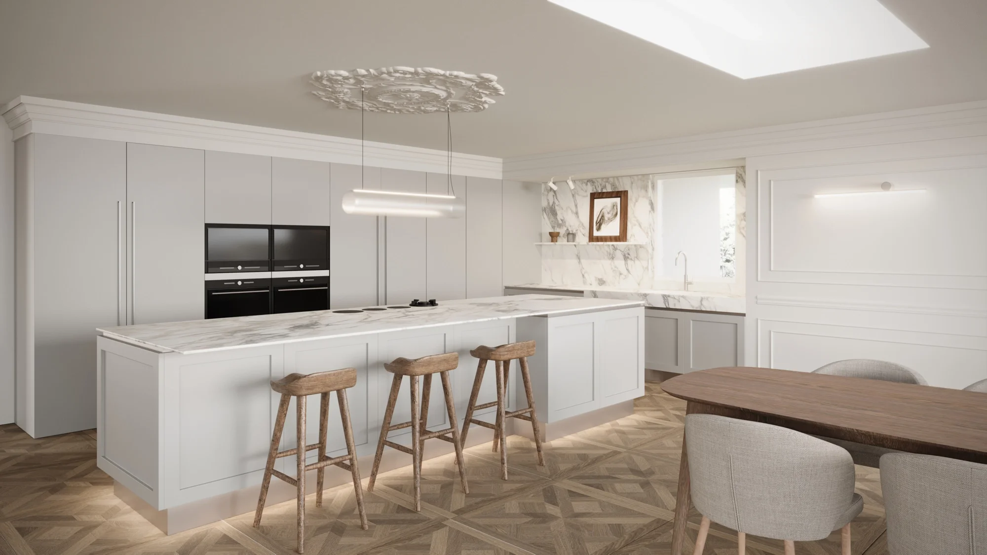 Tall larder and storage unit in luxury kitchen, installed in Bournemouth home by Abitalia South Coast